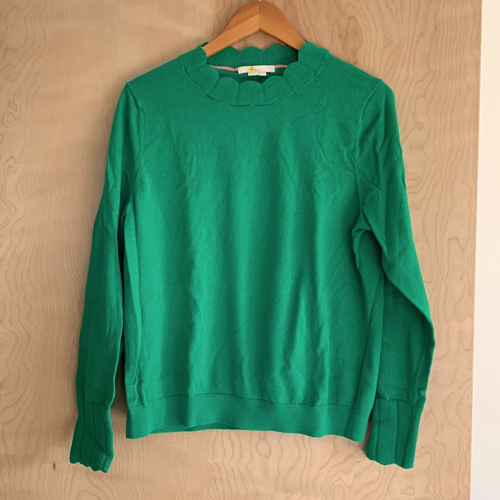 Boden Scallop Neck Cotton Sweater